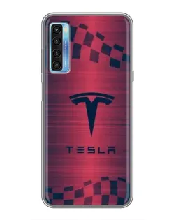 Чохол для TCL 20L з картинкою «Тесла червоний карбон»