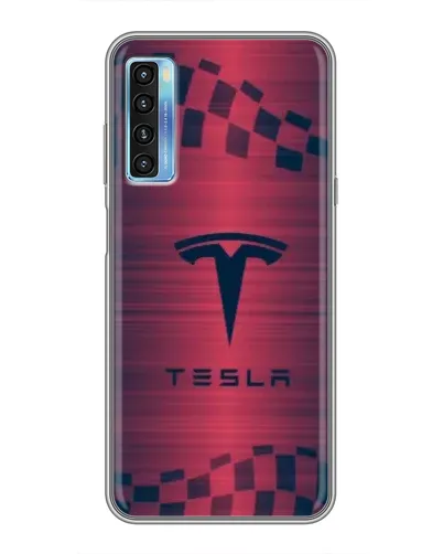 Чохол для TCL 20L з картинкою «Тесла червоний карбон»