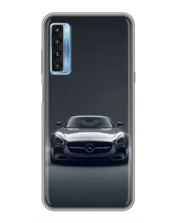 Чехол для TCL 20L с картинкой «Mercedes на черном»