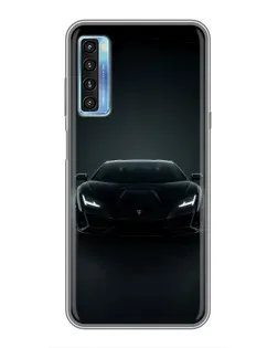 Чохол для TCL 20L з картинкою «Чорний Lamborghini Aventador»