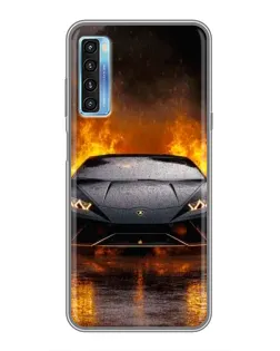 Чохол для TCL 20L з картинкою «Lamborghini у вогні»