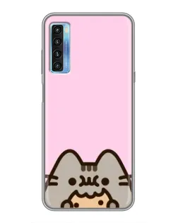 Чохол для TCL 20L з картинкою «Pusheen та печиво»