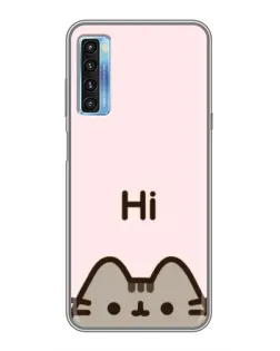Чохол для TCL 20L з картинкою «Пушин каже Hi»