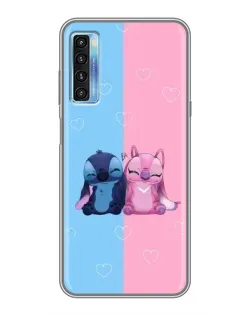 Чехол для TCL 20L с картинкой «Stitch и Angel Love»