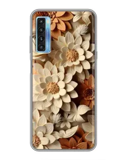 Чохол для TCL 20L з картинкою «Бежевий флористичний декор» Чохол для TCL 20L з картинкою «Бежевий флористичний декор»