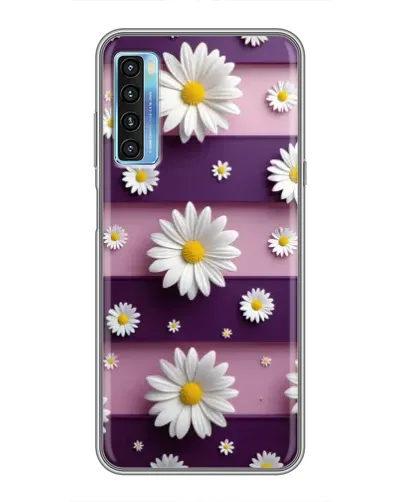 Чохол для TCL 20L з картинкою «Ромашки на фіолетовому»