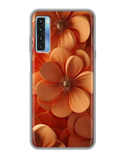 Чохол для TCL 20L з картинкою «Помаранчева макро квітка»