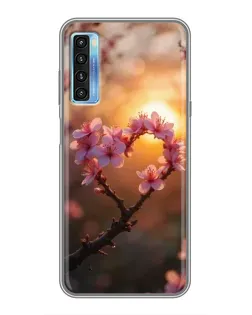 Чохол для TCL 20L з картинкою «Рожевий цвіт сердечко на тлі заходу» Чохол для TCL 20L з картинкою «Рожевий цвіт сердечко на тлі заходу»