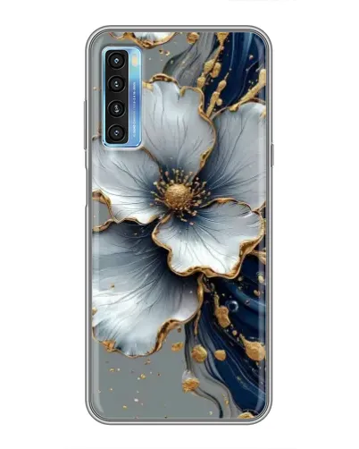 Чохол для TCL 20L з картинкою «Біла квітка та золотий флюїд»