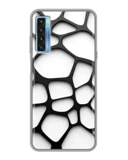Чохол для TCL 20L з картинкою «Біла об'ємна сітка»