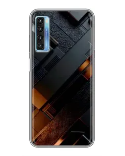 Чохол для TCL 20L з картинкою «Чорні геометричні блоки»