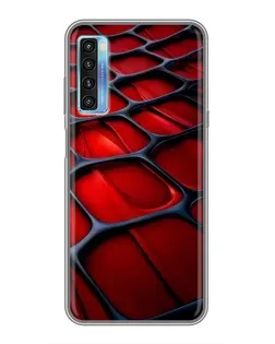 Чохол для TCL 20L з картинкою «Червона глянцева сітка»