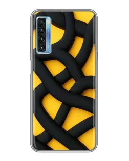 Чохол для TCL 20L з картинкою «Чорне жовте переплетення»