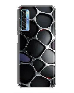 Чохол для TCL 20L з картинкою «Об'ємна темна решітка»