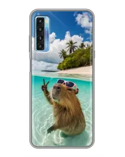 Чохол для TCL 20L з картинкою «Капібара на морі»