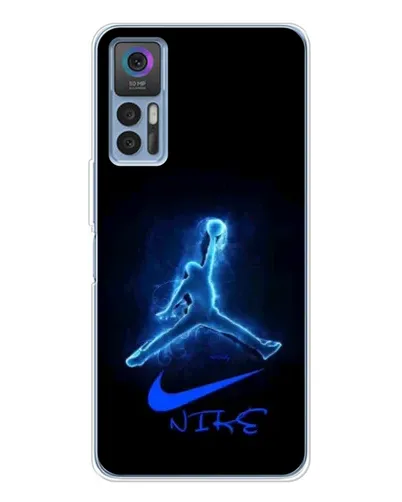 Чехол для TCL 30 Plus с картинкой «Jordan Neon Blue»