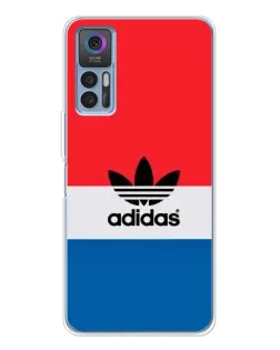 Чехол для TCL 30 Plus с картинкой «Ретро блоки Adidas»