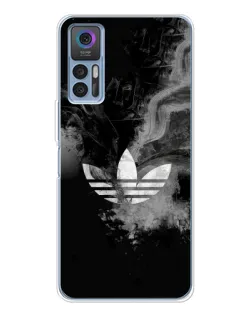 Чехол для TCL 30 Plus с картинкой «Абстрактный дым Adidas»