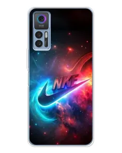Чехол для TCL 30 Plus с картинкой «Огненный логотип Nike»
