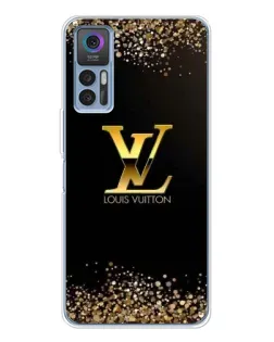 Чехол для TCL 30 Plus с картинкой «LV — золотые искры»