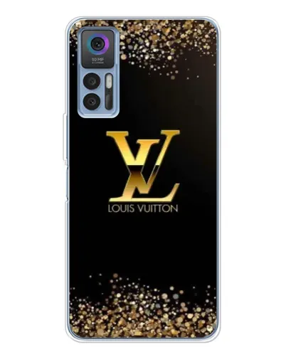 Чехол для TCL 30 Plus с картинкой «LV — золотые искры»