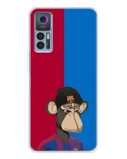 Чехол для TCL 30 Plus с картинкой «Bored Ape — фанат Барсы»