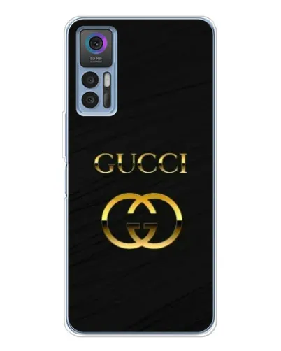 Чехол для TCL 30 Plus с картинкой «Золотой логотип Gucci»
