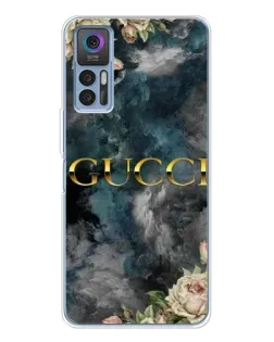 Чехол для TCL 30 Plus с картинкой «Абстрактные цветы Gucci»