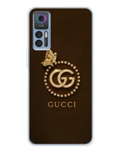 Чехол для TCL 30 Plus с картинкой «Gucci — золотая бабочка»