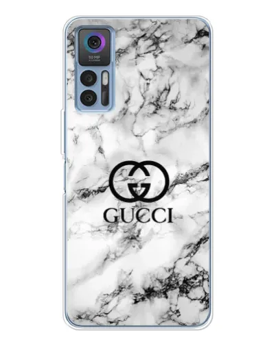 Чехол для TCL 30 Plus с картинкой «Gucci — мраморный шик»
