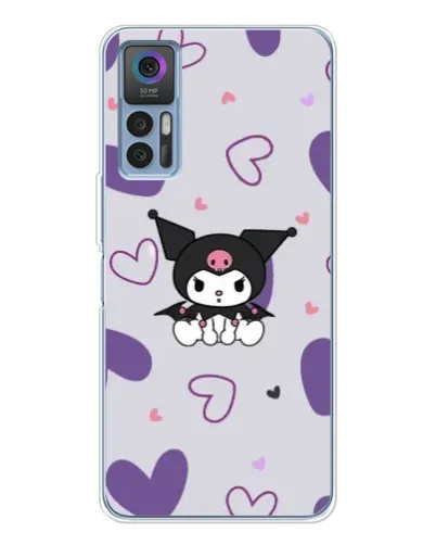 Чехол для TCL 30 Plus с картинкой «Kuromi и лавандовые сердца»