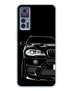 Чехол для TCL 30 Plus с картинкой «Темный силуэт BMW»