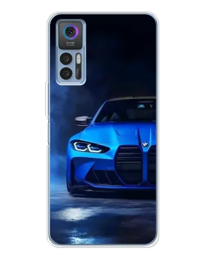 Чехол для TCL 30 Plus с картинкой «Голубая BMW M4»