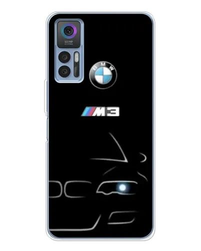 Чехол для TCL 30 Plus с картинкой «Минималистичный принт BMW M3»