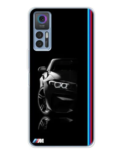 Чехол для TCL 30 Plus с картинкой «Силуэт BMW в темноте»