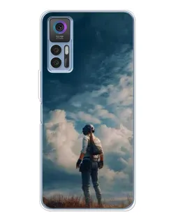 Чохол для TCL 30 Plus з картинкою «Герой PUBG на скелі»