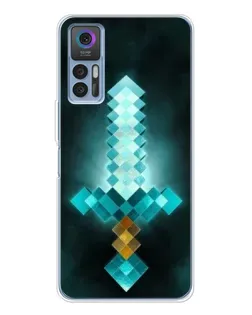 Чехол для TCL 30 Plus с картинкой «Алмазный меч неон»