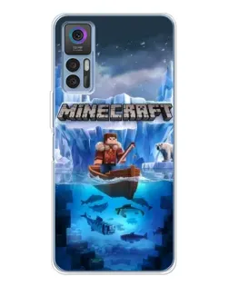 Чехол для TCL 30 Plus с картинкой «Minecraft ледяной мир»