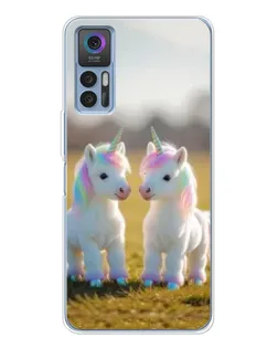 Чохол для TCL 30 Plus з картинкою «Пара єдинорогів»