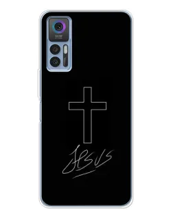 Чехол для TCL 30 Plus с картинкой «Графический крест Jesus»