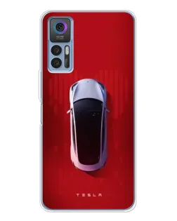 Чехол для TCL 30 Plus с картинкой «Tesla Top View» Чехол для TCL 30 Plus с картинкой «Tesla Top View»