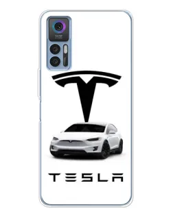 Чехол для TCL 30 Plus с картинкой «Tesla White Style»