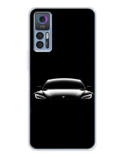 Чехол для TCL 30 Plus с картинкой «Фары Tesla Night»