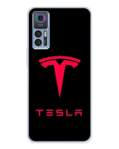 Чехол для TCL 30 Plus с картинкой «Tesla Red Logo»