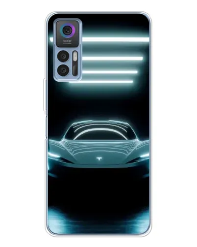 Чехол для TCL 30 Plus с картинкой «Tesla в неоне»