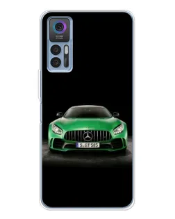 Чехол для TCL 30 Plus с картинкой «Mercedes — неоновый лого»