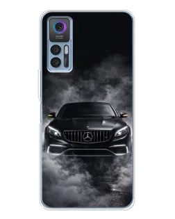 Чехол для TCL 30 Plus с картинкой «Mercedes в дыму»