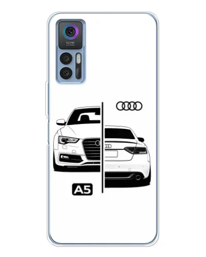 Чехол для TCL 30 Plus с картинкой «Audi — контрастный дизайн»