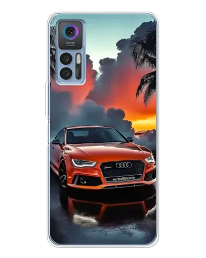 Чехол для TCL 30 Plus с картинкой «Audi — закат»