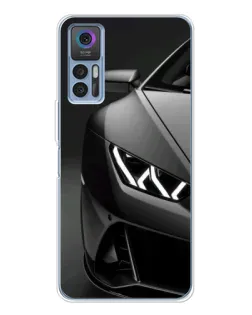 Чехол для TCL 30 Plus с картинкой «Lamborghini фары детализация»